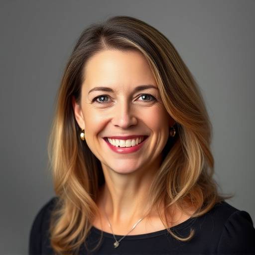 A smiling portrait of Eleanor Vance, the founder and lead photographer of Luminous Lens Studio.
